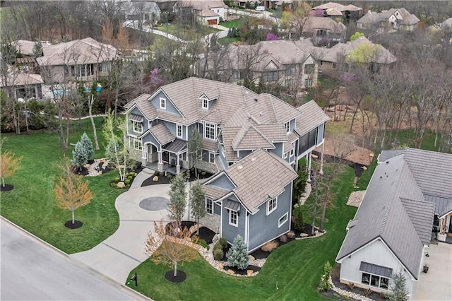 aerial view of residential area