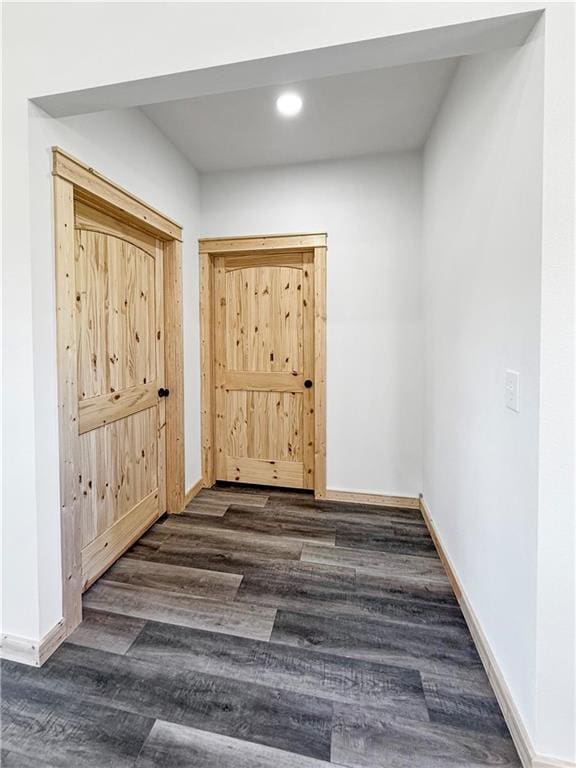 906 Park St, Cherryvale, KS 67335 - corridor featuring dark wood finished floors and recessed lighting