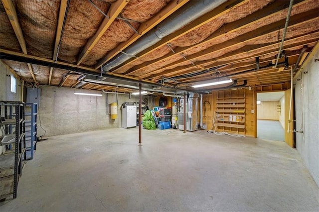 unfinished below grade area with heating unit