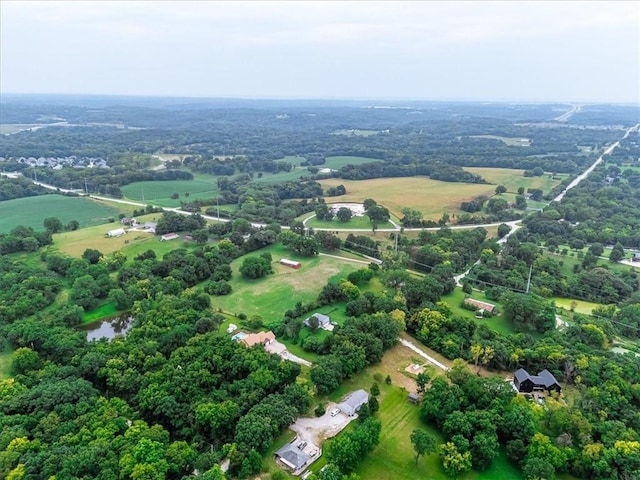 bird's eye view with a rural view