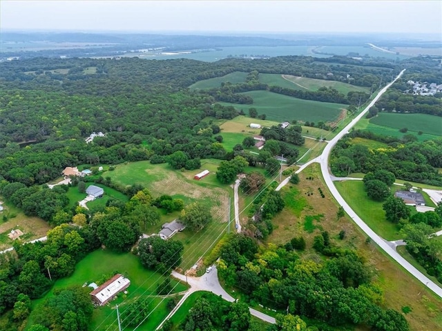 drone / aerial view with a rural view