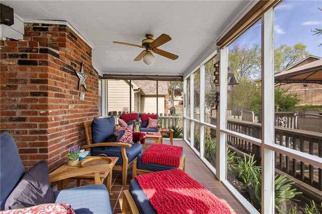 4012 NE Brooktree Ln, Kansas City, MO 64119 - sunroom / solarium with ceiling fan