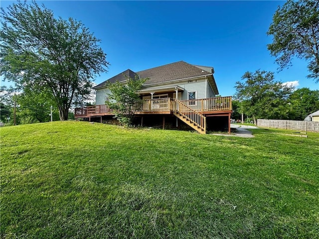 2701 Wilson Ave, Leavenworth, KS 66048 - rear view of house with a deck