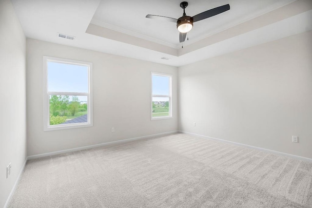 16470 W 166th Pl, Olathe, KS 66062 - empty room featuring a tray ceiling, baseboards, carpet, and crown molding
