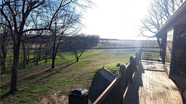 2101A Dove Rd, Longton, KS 67352 - view of yard with a deck and a rural view