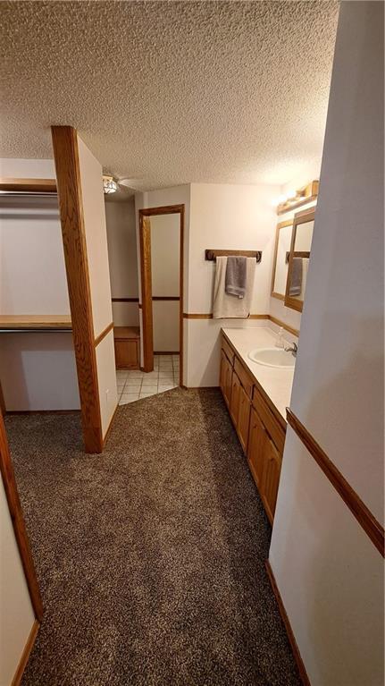 2101A Dove Rd, Longton, KS 67352 - bathroom with vanity and a textured ceiling