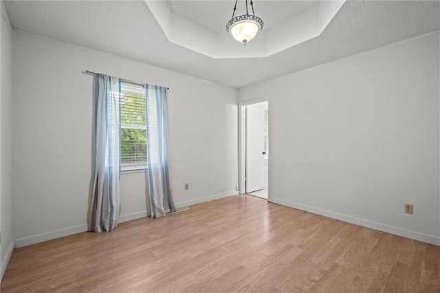 14404 Kansas Ave, Bonner Springs, KS 66012 - empty room featuring light wood-type flooring, baseboards, and a raised ceiling