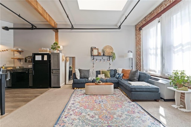 308 W 8th St Unit 505, Kansas City, MO 64105 - living area with a skylight and a wealth of natural light