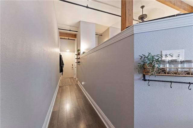 308 W 8th St Unit 505, Kansas City, MO 64105 - hallway featuring baseboards and hardwood / wood-style flooring