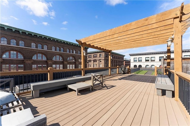 308 W 8th St Unit 505, Kansas City, MO 64105 - wooden deck with a pergola