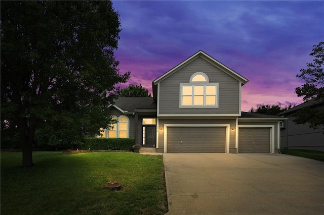 1216 SE Meridian Dr, Lees Summit, MO 64081 - traditional-style home featuring a garage, concrete driveway, and a lawn