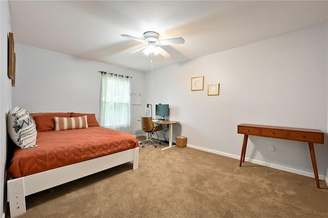 1216 SE Meridian Dr, Lees Summit, MO 64081 - bedroom featuring carpet, an office area, baseboards, and ceiling fan