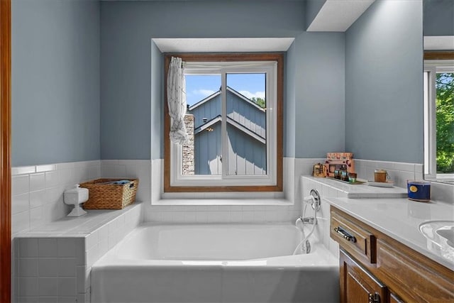 9111 Allman Rd, Lenexa, KS 66219 - bathroom with a garden tub and vanity