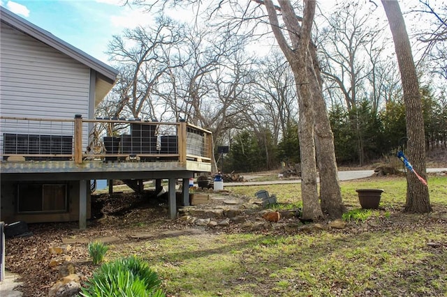 view of yard with a deck