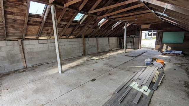 2023 Linden Rd, Hiawatha, KS 66434 - unfinished attic with a skylight