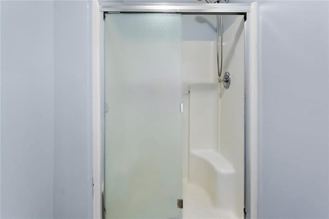 bathroom with a shower stall