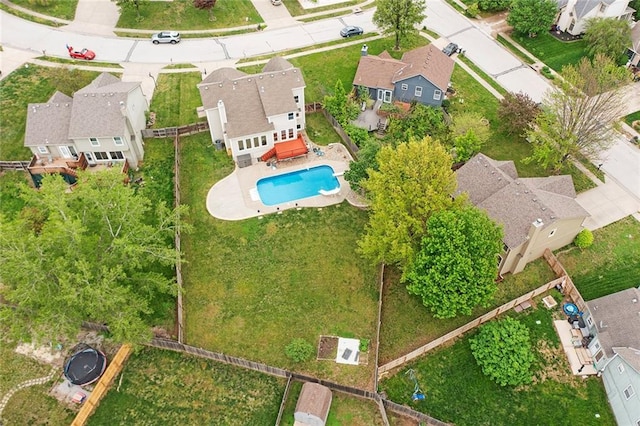 aerial view featuring a residential view