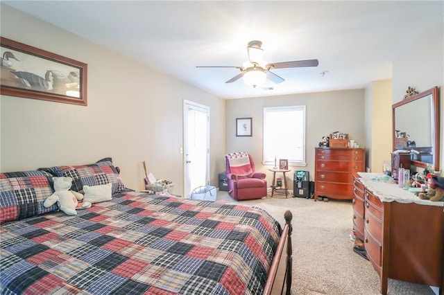 1404 S Market St, Holden, MO 64040 - bedroom with carpet and ceiling fan