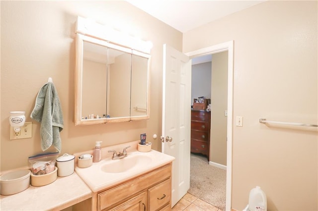 1404 S Market St, Holden, MO 64040 - bathroom with vanity and tile patterned flooring