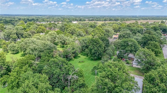 1404 S Market St, Holden, MO 64040 - aerial view of property and surrounding area featuring a forest