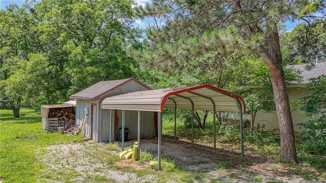 1404 S Market St, Holden, MO 64040 - view of parking featuring a carport and driveway