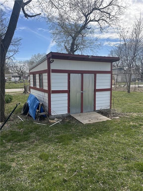 view of shed
