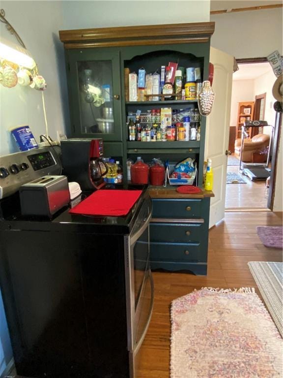 interior space with wood finished floors