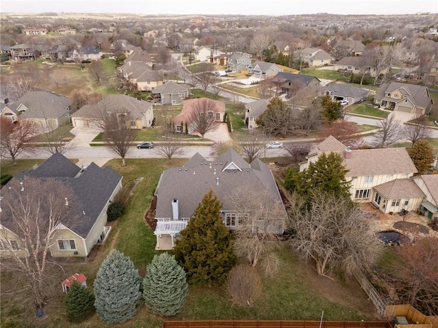 drone / aerial view with a residential view