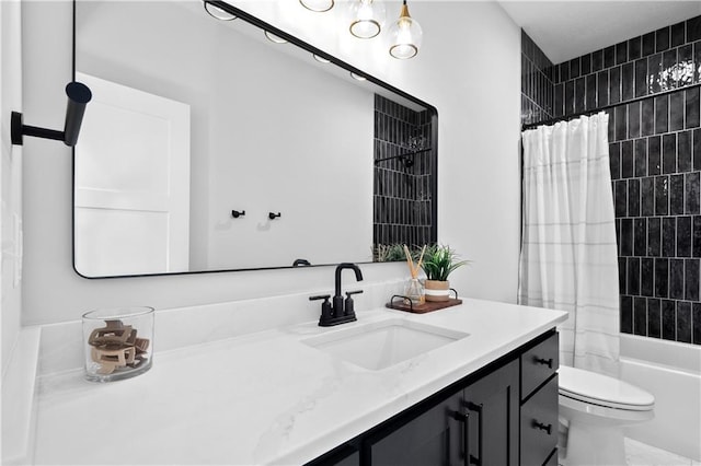 3208 SW Saddlebred Ter, Lees Summit, MO 64082 - full bath featuring vanity, toilet, and shower / tub combo with curtain