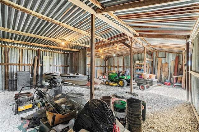 miscellaneous room with metal wall