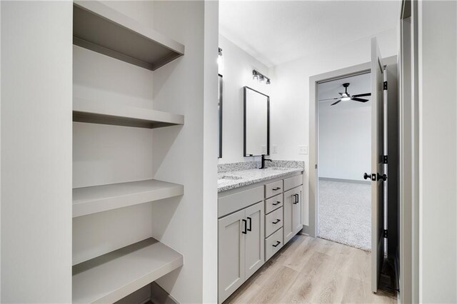 815 W Solomon Dr, Lone Jack, MO 64086 - full bath with double vanity and wood finished floors