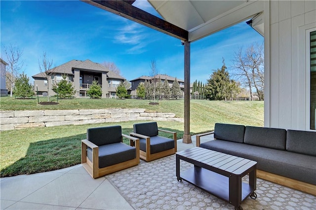 view of patio / terrace with an outdoor living space