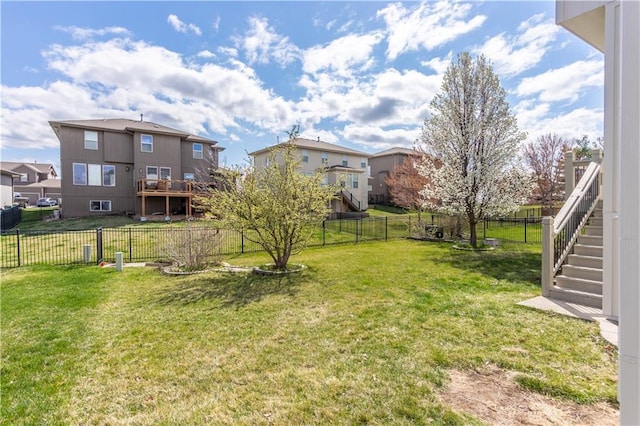 17281 S Kimble St, Olathe, KS 66062 - fenced backyard with a residential view and stairway