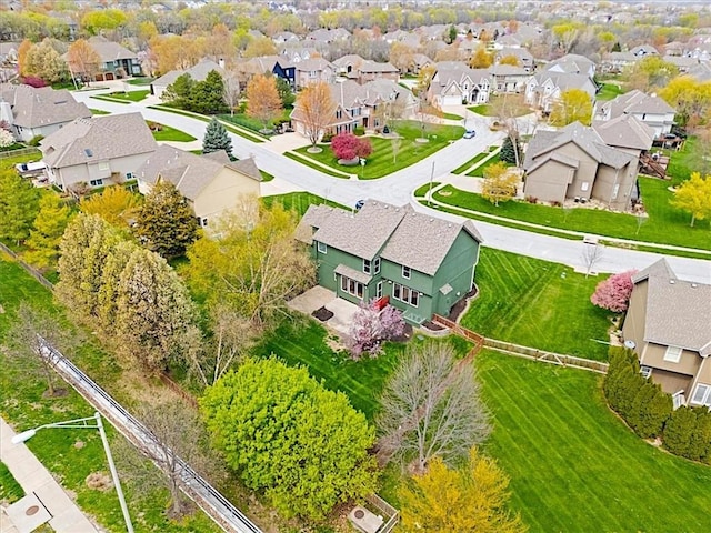 aerial view with a residential view