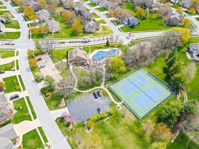 aerial view with a residential view