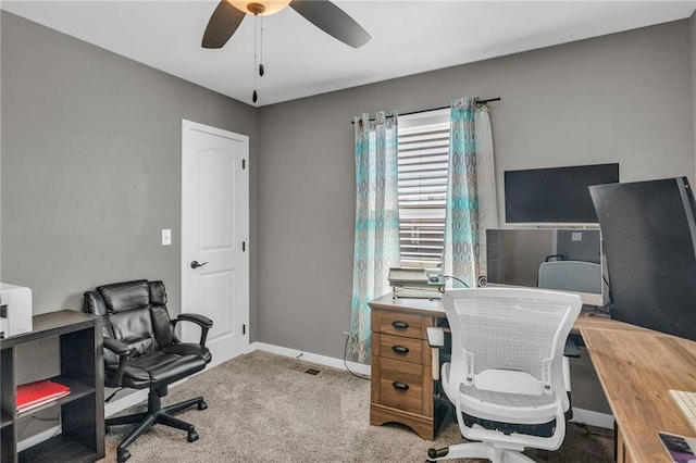 900 NW Lindenwood Dr, Grain Valley, MO 64029 - carpeted office featuring ceiling fan and baseboards