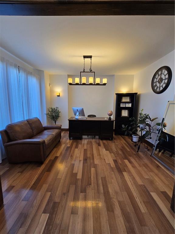 living area featuring wood finished floors