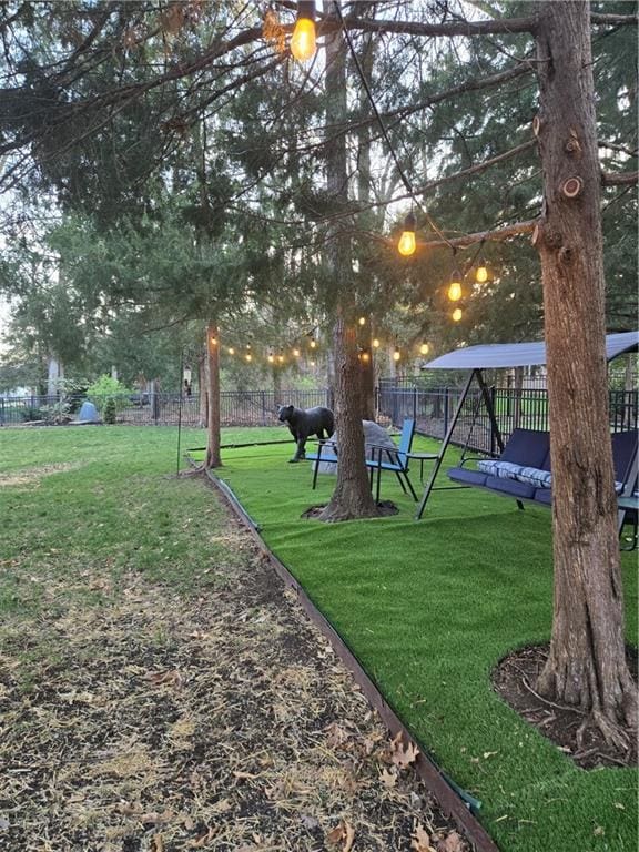 view of yard with fence