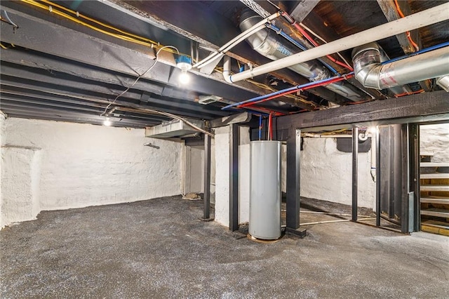 2905 Wabash Ave, Kansas City, MO 64109 - unfinished basement with water heater