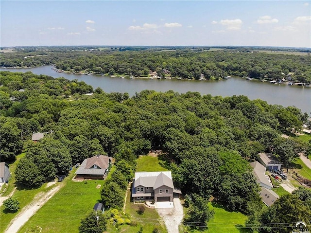4866 Dabinawa Dr, Mclouth, KS 66054 - aerial view with a water view and a view of trees