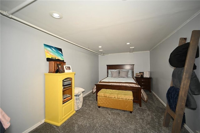 501 W 86th St, Kansas City, MO 64114 - bedroom featuring carpet, recessed lighting, and crown molding