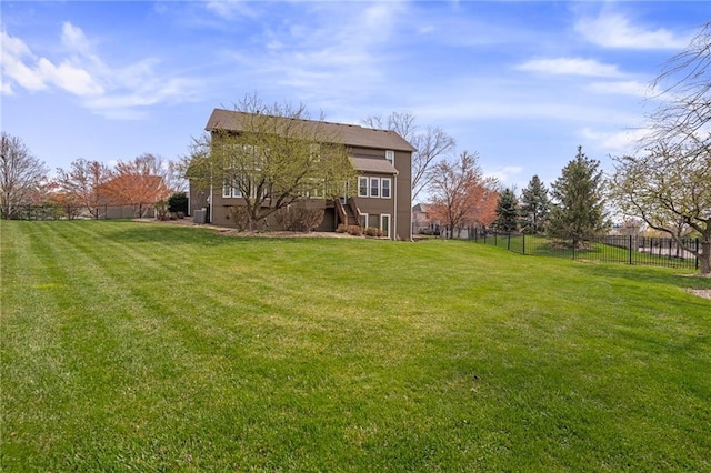 view of yard featuring stairway