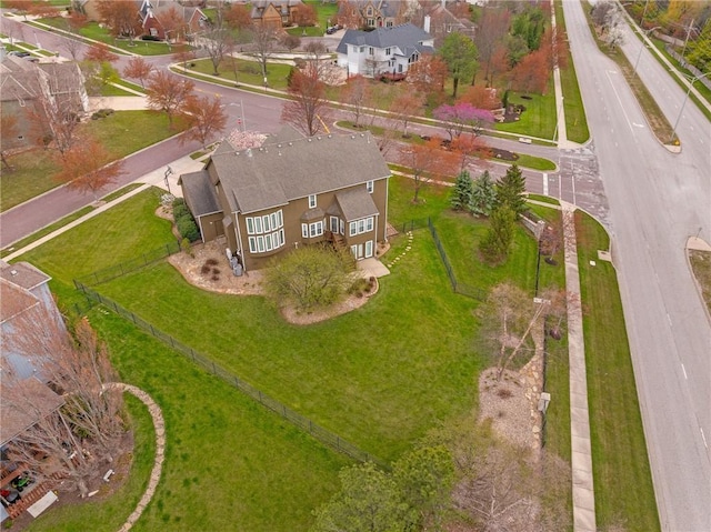 aerial view of residential area