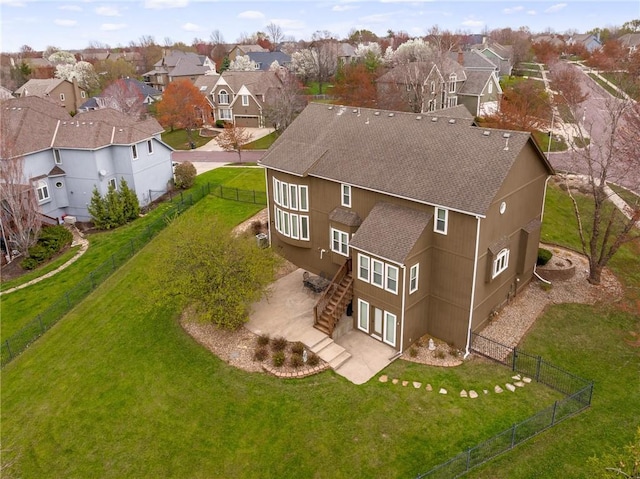 aerial view of residential area