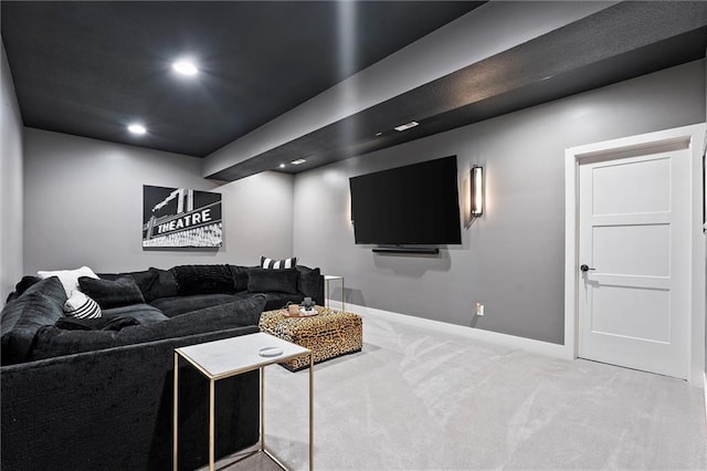 18050 N Peach Blossom Dr, Platte City, MO 64079 - living room featuring carpet floors, baseboards, and recessed lighting