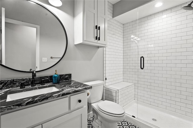18050 N Peach Blossom Dr, Platte City, MO 64079 - full bath featuring a shower stall, toilet, and vanity