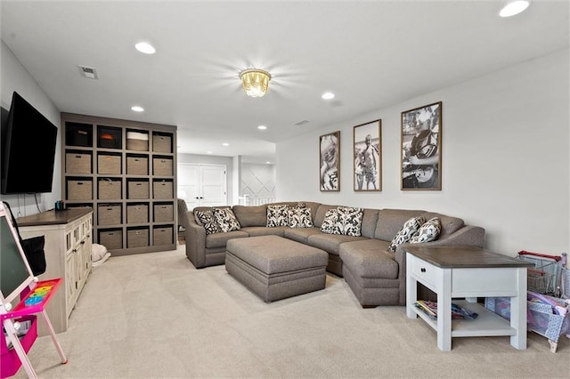 18050 N Peach Blossom Dr, Platte City, MO 64079 - living area with light carpet and recessed lighting