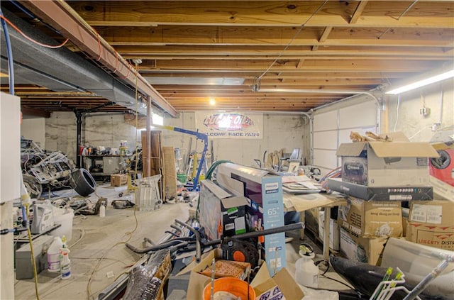 view of unfinished below grade area