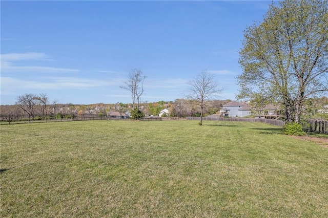 view of yard featuring fence