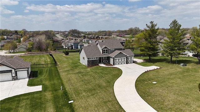 aerial view featuring a residential view